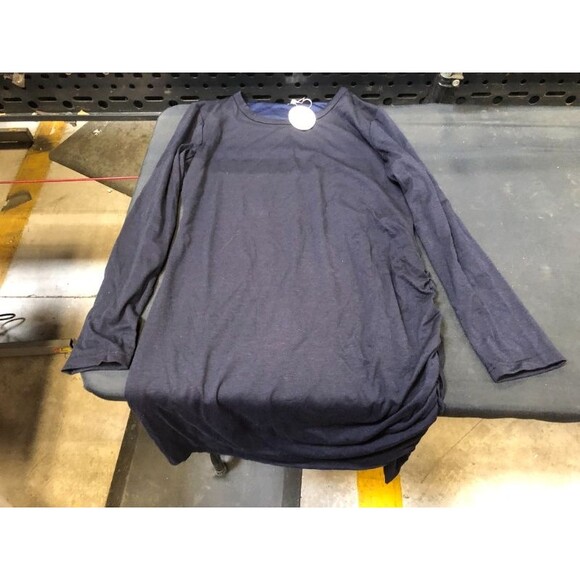 Qearal Ruched Bodycon Dress Casual Long Sleeve Mini T-Shirt Dress Sz M - Picture 3 of 3